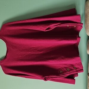 St Johns Bay shirt top with 3 side Buttons size 1x  Royal Magenta.